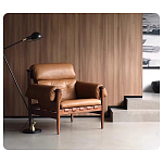 Кресло с деревянным каркасом и обивкой из натуральной кожи Medieval Furniture варинант исполнения - 3 | Loft Concept в Новосибирске