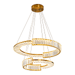 Светодиодная двухъярусная кольцевая люстра из хрусталя и стали и с пультом для регулировки света Maude Crystal Light варинант исполнения - 1 | Loft Concept в Новосибирске