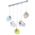 Люстра линейная с 5-ю разноцветными стеклянными плафонами Kaleido варинант исполнения - 2 | Loft Concept в Новосибирске