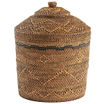Корзина с крышкой из плетеного ротанга Jumaane Wicker Basket варинант исполнения - 1 | Loft Concept в Новосибирске