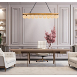 Люстра линейная прямоугольная с сферическими плафонами Phased Spheres варинант исполнения - 4 | Loft Concept в Новосибирске