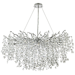 Линейная люстра с хрустальными подвесками на металлических ветках Fairytree Light Silver Linear Chandelier 18 варинант исполнения - 2 | Loft Concept в Новосибирске