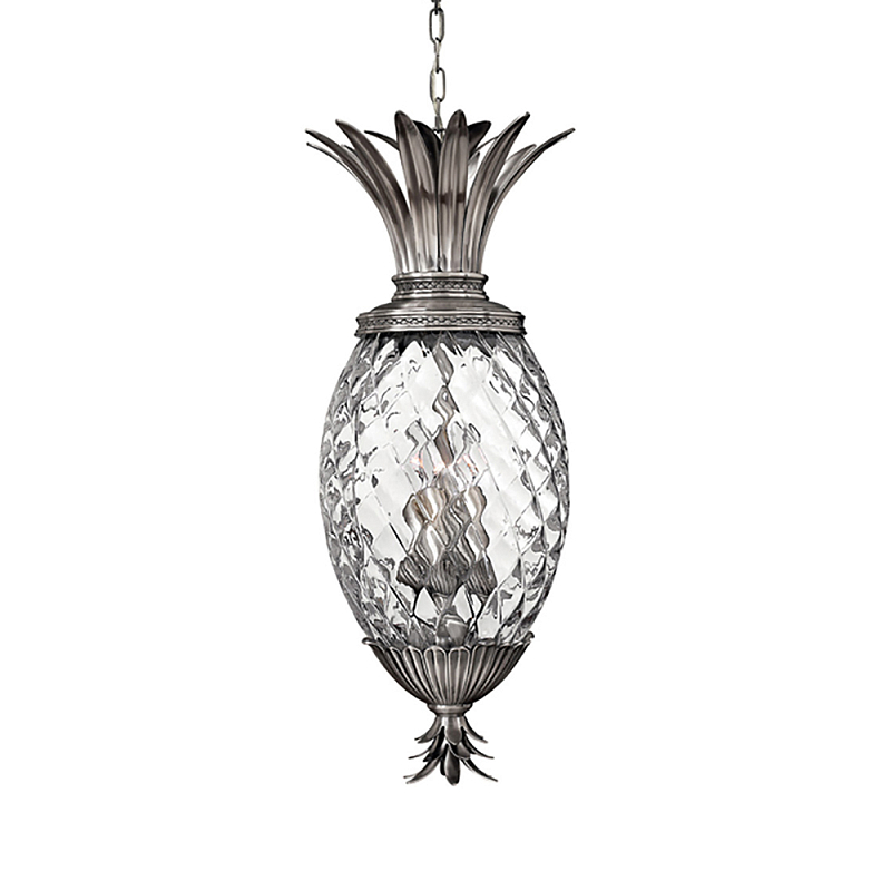  Подвесной светильник в форме ананаса с граненым стеклянным плафоном Hinkley Никель Прозрачное Стекло в Новосибирске | Loft Concept 