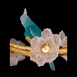 Люстра круглая на золотом каркасе с птичками и цветочным декором Miscellaneous herbs варинант исполнения - 7 | Loft Concept в Новосибирске