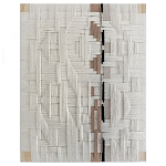 Текстильное панно ручной работы из хлопкового шнура wall panel line beige варинант исполнения - 2 | Loft Concept в Новосибирске