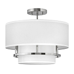 Потолочный светильник с двухслойным белым текстильным абажуром Hinkley варинант исполнения - 20 | Loft Concept в Новосибирске