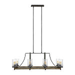 Люстра подвесная с восемью прозрачными стеклянными цилиндрическими плафонами в стиле лофт Feiss варинант исполнения - 2 | Loft Concept в Новосибирске