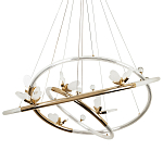 Кольцевая люстра с декором в виде бабочек Glass Butterflies Three Rings Chandelier варинант исполнения - 1 | Loft Concept в Новосибирске