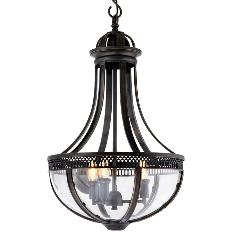 Люстра Lantern Capitol Hill S Bronze Темная бронза Прозрачный (Transparent) в Новосибирске | Loft Concept 