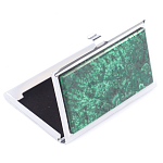 Визитница карманная металлическая с накладкой из натурального камня Малахит Stone Business Card Holders  варинант исполнения - 2 | Loft Concept в Новосибирске