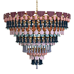 Люстра круглая с декором из разноцветных элементов в виде листьев Changing Seasons варинант исполнения - 4 | Loft Concept в Новосибирске