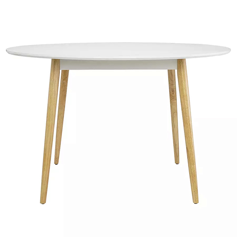 Круглый обеденный стол на 4-х ножках Round Dining Table Mateo Черный Белый в Новосибирске | Loft Concept 