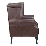 Кресло из натуральной кожи на 4-х деревянных ножках из массива бука Thomas Armchair brown варинант исполнения - 2 | Loft Concept в Новосибирске