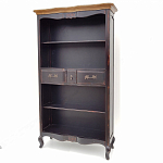 Стеллаж книжный из массива березы черного цвета с состаренным эффектом Vintage варинант исполнения - 2 | Loft Concept в Новосибирске