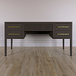 Большой Рабочий стол Primo с 5 выдвижными ящиками Темный орех варинант исполнения - 1 | Loft Concept в Новосибирске