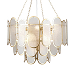 Люстра с многослойным эффектом из овальных элементов из непрозрачного стекла Conformation варинант исполнения - 1 | Loft Concept в Новосибирске