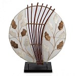 Настольная лампа из перламутра и дерева на подставке Indonesian Petal варинант исполнения - 1 | Loft Concept в Новосибирске