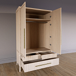 Шкаф платяной Primo с выдвижными ящиками шпон Черный дуб варинант исполнения - 4 | Loft Concept в Новосибирске