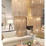 Люстра круглая трехъярусная из бахромы Milk Gradient Braided Fringe варинант исполнения - 4 | Loft Concept в Новосибирске