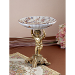 Чаша с цветочным орнаментом на ножке в виде бронзового ангела Eden Garden варинант исполнения - 5 | Loft Concept в Новосибирске