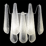 Бра с подвесками из рифленного стекла в форме капель на основании цвета хром Textured Glass варинант исполнения - 1 | Loft Concept в Новосибирске