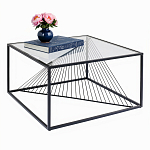 Журнальный стол черный с столешницей из прозрачного закаленного стекла Dynamics варинант исполнения - 2 | Loft Concept в Новосибирске