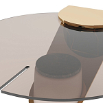 Дизайнерский журнальный стол с круглой столешницей из бронзированного стекла Honor Side Table варинант исполнения - 1 | Loft Concept в Новосибирске