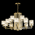 Люстра многоярусная с 15-ю цилиндрическими плафонами из стекла Laurent варинант исполнения - 3 | Loft Concept в Новосибирске