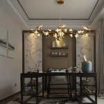 Люстра в виде золотой ветки с цветами и птичками Marvelous Garden варинант исполнения - 5 | Loft Concept в Новосибирске