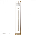 Торшер с шарообразным плафоном из белого стекла с подвеской из камня и длинной кисточкой Agatelle варинант исполнения - 1 | Loft Concept в Новосибирске