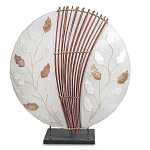 Настольная лампа из перламутра и дерева на подставке Indonesian Petal варинант исполнения - 2 | Loft Concept в Новосибирске