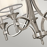 Люстра с белыми тканевыми абажурами в прозрачных стеклянных цилиндрах Kichler варинант исполнения - 8 | Loft Concept в Новосибирске