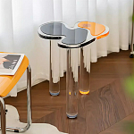 Дизайнерский журнальный стол с фигурной столешницей на 3-х прозрачных ножках Rahakif варинант исполнения - 1 | Loft Concept в Новосибирске