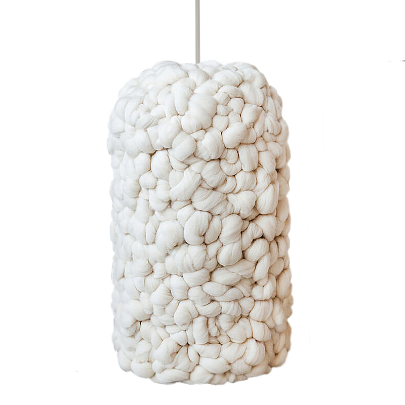 Вязаный Светильник Wool Knitted Lamp Elongated Shape Бежевый в Новосибирске | Loft Concept 