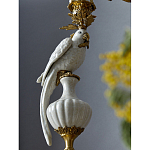 Подсвечник белый Попугай из фарфора с бронзовыми элементами Eden Garden варинант исполнения - 6 | Loft Concept в Новосибирске