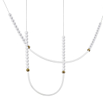 Подвесной светильник с 3-мя изогнутыми плафонами и белыми декоративными шариками PEARLS Suspension варинант исполнения - 1 | Loft Concept в Новосибирске