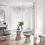 Люстра подвесная с прозрачными стеклянными подвесками в форме капель Диаметр 80 см Droplet Chandelier варинант исполнения - 11 | Loft Concept в Новосибирске