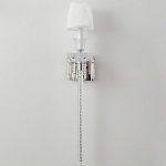 Бра с белым текстильным абажуром и хрустальными подвесками с декоративной кисточкой Lustre Reverie варинант исполнения - 7 | Loft Concept в Новосибирске