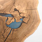 Кофейный стол со столешницей из орехового дерева и эпоксидной смолы Clem Coffee Table варинант исполнения - 2 | Loft Concept в Новосибирске