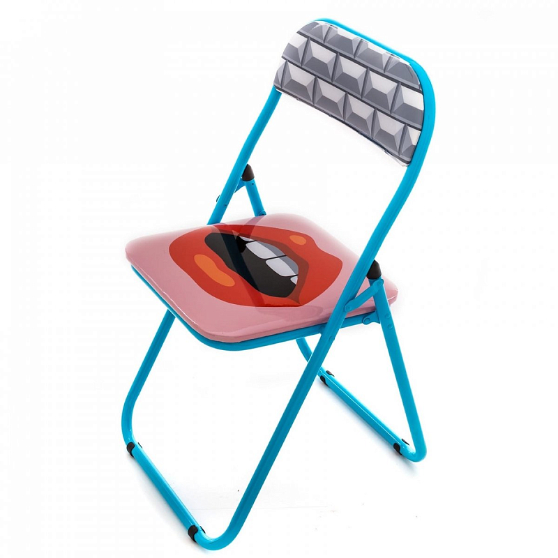 Стул Seletti Folding Chair Mouth Мульти Голубой в Новосибирске | Loft Concept 