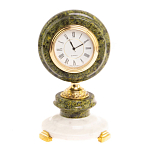 Часы настольные бронзовые из натуральных камней Мрамор и Змеевик Stone Clock варинант исполнения - 10 | Loft Concept в Новосибирске