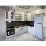 Угловой кухонный гарнитур белый и столешница под мрамор Gene Kitchen Set варинант исполнения - 6 | Loft Concept в Новосибирске