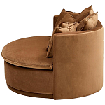 Кушетка круглая с обивкой из велюра коричневая Milky Brown Chair варинант исполнения - 3 | Loft Concept в Новосибирске