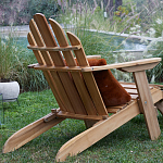 Уличное кресло из массива акации Adirondack Wooden Chair Natural варинант исполнения - 7 | Loft Concept в Новосибирске