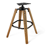 Барный стул со спинкой и мягкой обивкой с ромбами на 4-х деревянных ножках Бежевый Велюр Ava Charm варинант исполнения - 5 | Loft Concept в Новосибирске