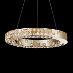 Люстра золотая в форме кольца с мозаичным хрустальным оформлением Sparks of Crystal варинант исполнения - 2 | Loft Concept в Новосибирске