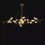 Люстра в виде золотой ветки с цветами и птичками Marvelous Garden варинант исполнения - 9 | Loft Concept в Новосибирске