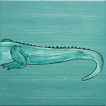 Плитка с узором Крокодил байдарочник варинант исполнения - 4 | Loft Concept в Новосибирске