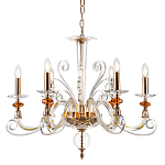 Люстра с 6-ю лампочками и изогнутыми прозрачными элементами из стекла Twisted Glass Candles Chandelier варинант исполнения - 1 | Loft Concept в Новосибирске