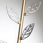 Бра с золотистой вертикальной трубкой и декоративными прозрачными листьями из стекла Sylva  варинант исполнения - 6 | Loft Concept в Новосибирске